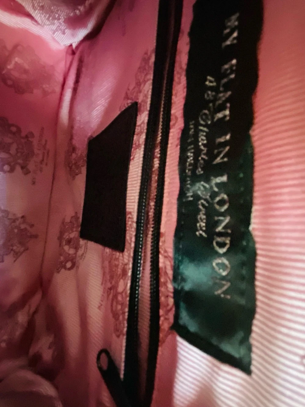 My Flat in London Black Quilted Satchel with Pink Bow and Crystal Crown